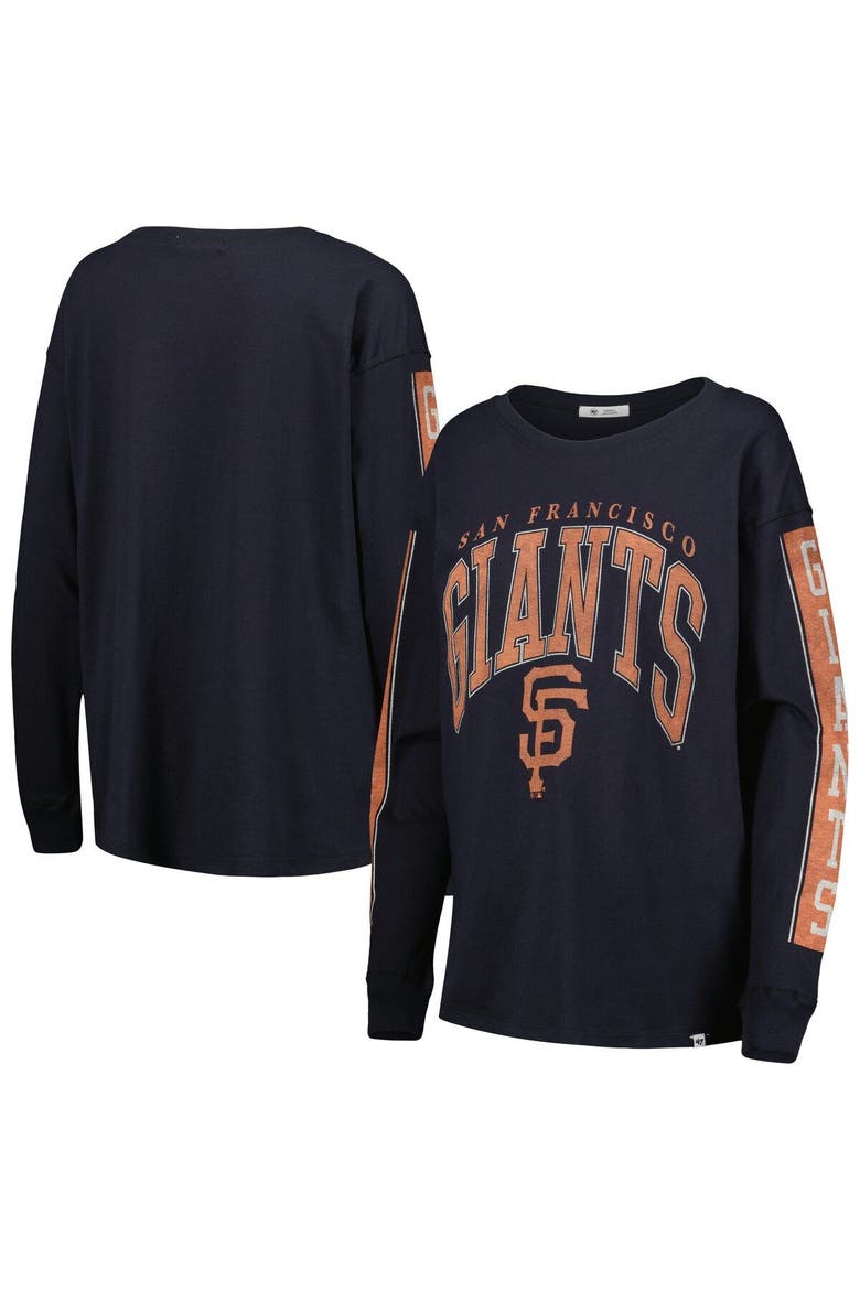 Women's '47 Black San Francisco Giants Statement Long Sleeve T-Shirt, Main, color, Black