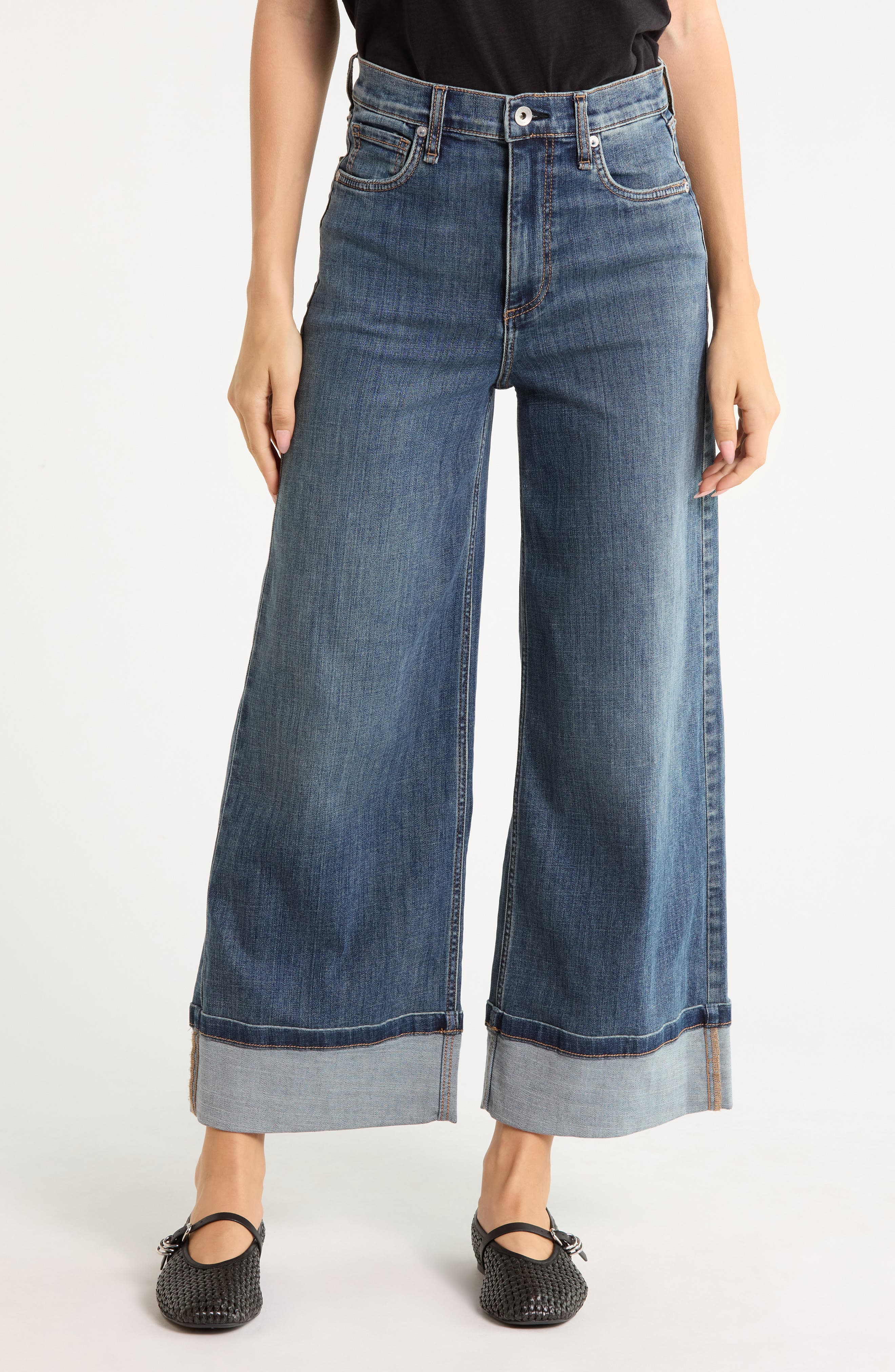 Serena High Waist Crop Wide Leg Jeans
