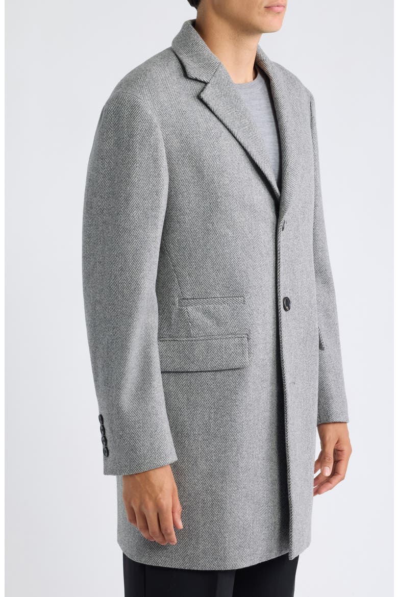Sherwood Wool & Cashmere Overcoat, Alternate, color, GREY HERRINGBONE