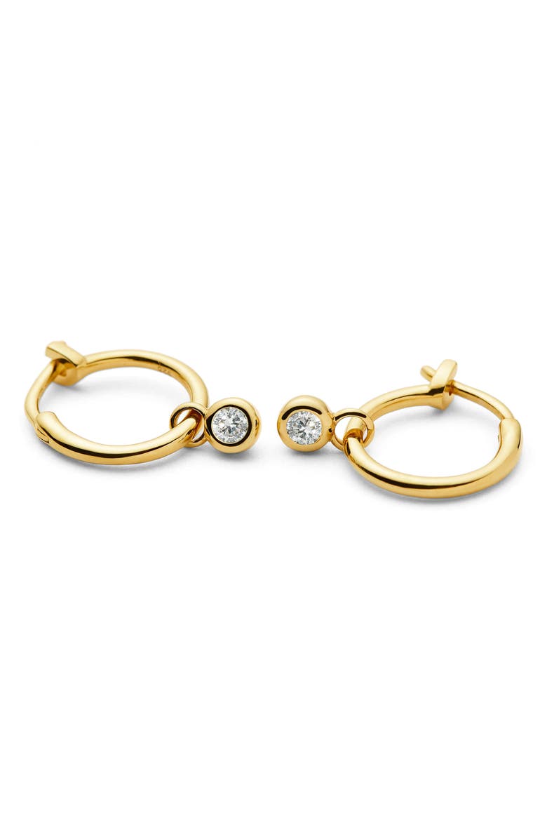 Missoma Tennis Charm Mini Hoop Earrings, Alternate, color, Gold