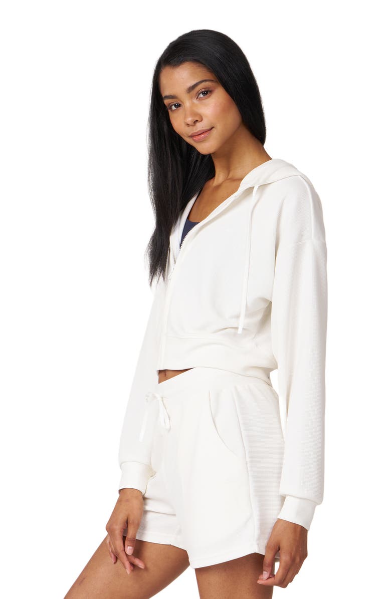 Rebody Active Retreat Waffle Zip Up Jacket, Alternate, color, White