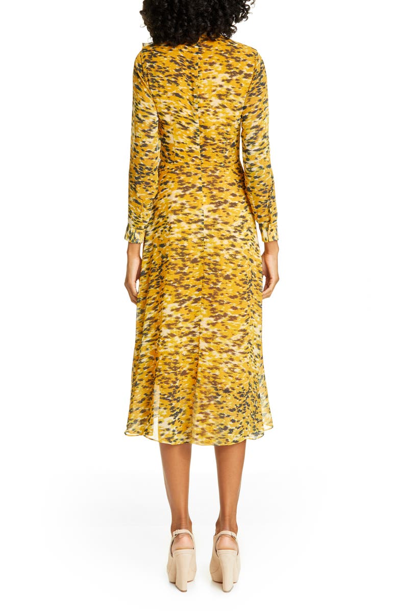 Whistles Ines Ikat Animal Print Long Sleeve Dress, Alternate, color, 