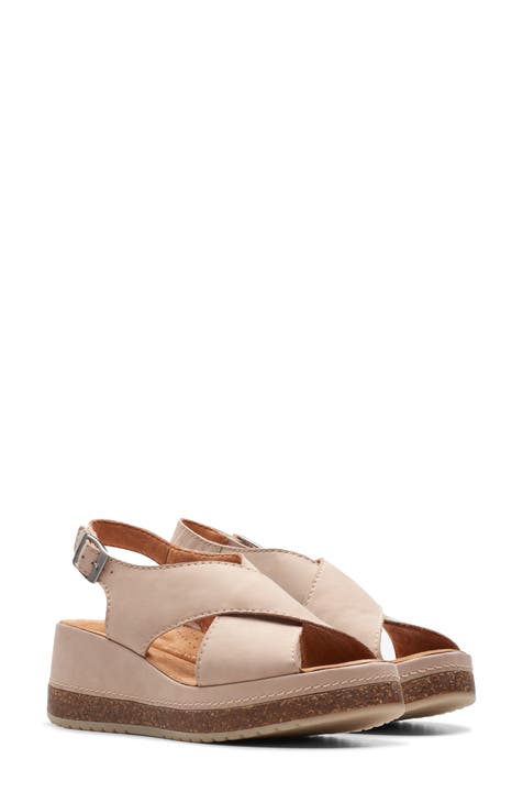 Clarks nude wedges deals