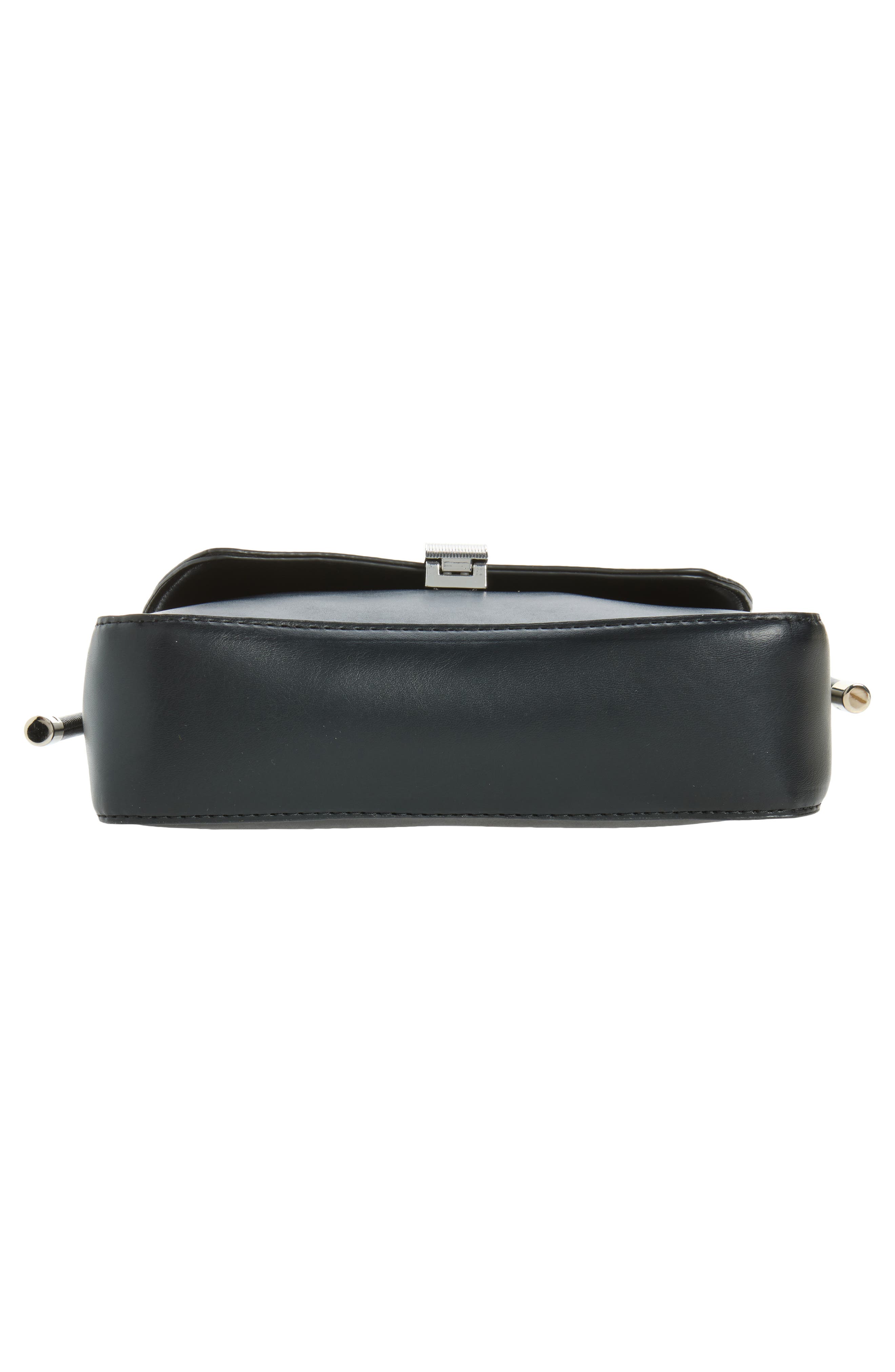 Faux Leather Foldover Mini Bag, Alternate, color, BLACK