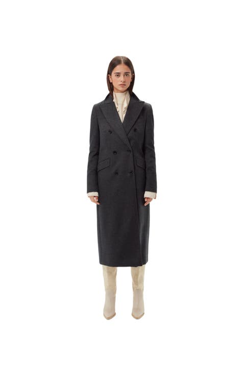 Cashmere Peak Lapel Long Coat