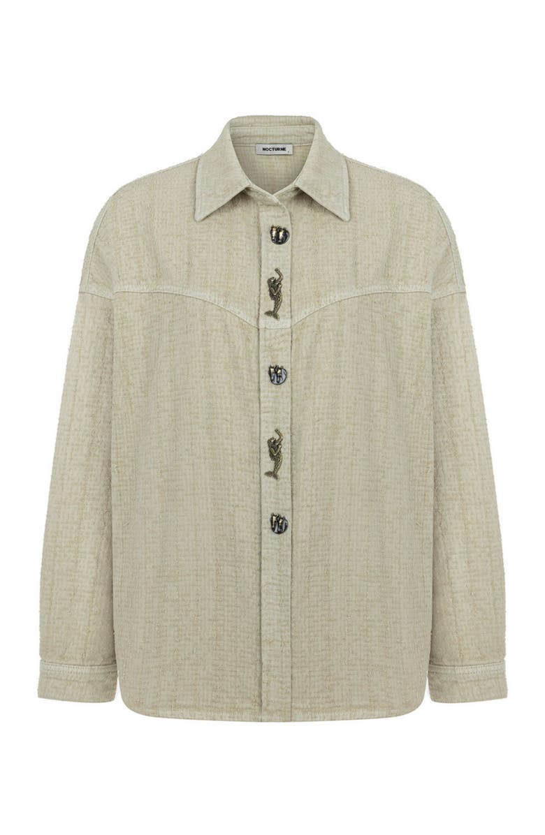 Nocturne Denim Shirt with Embroidered Accessories, Alternate, color,