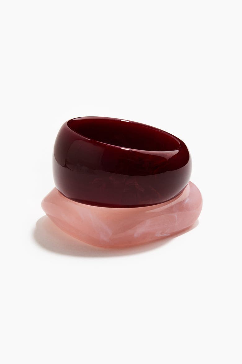 2-pack Bangle Bracelets, Main, color, Light pink/burgundy