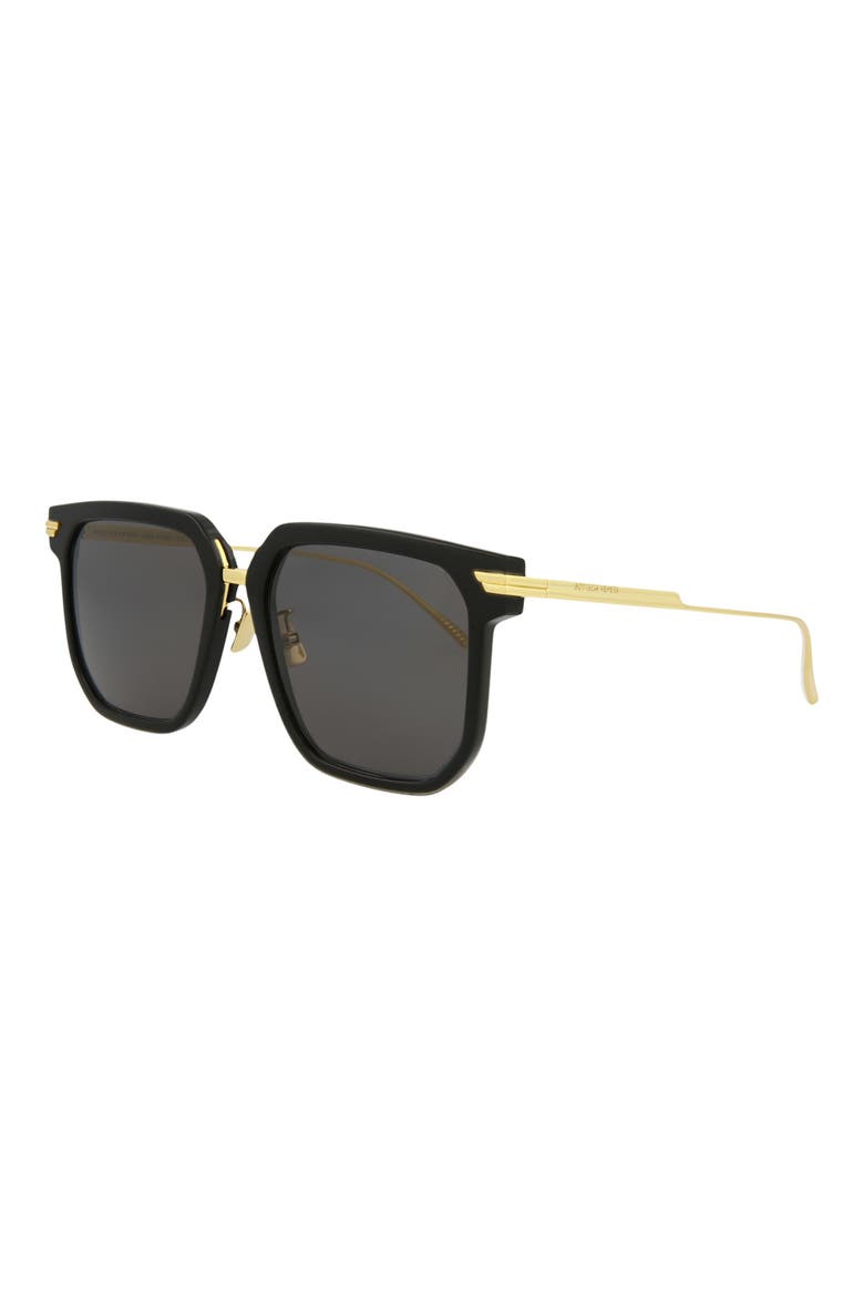 57mm Square Sunglasses, Alternate, color, BLACK GOLD GREY