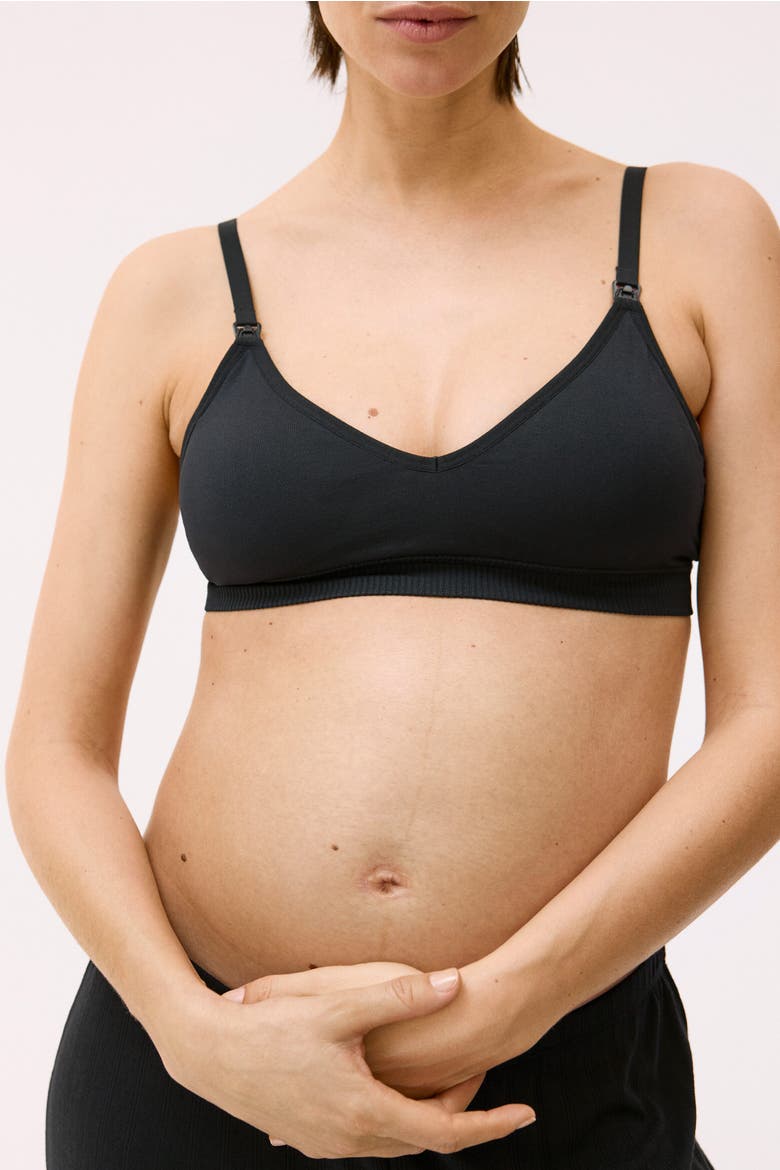 Mama 2-Pack Seamless Padded Nursing Bras, Alternate, color, Powder pink/black