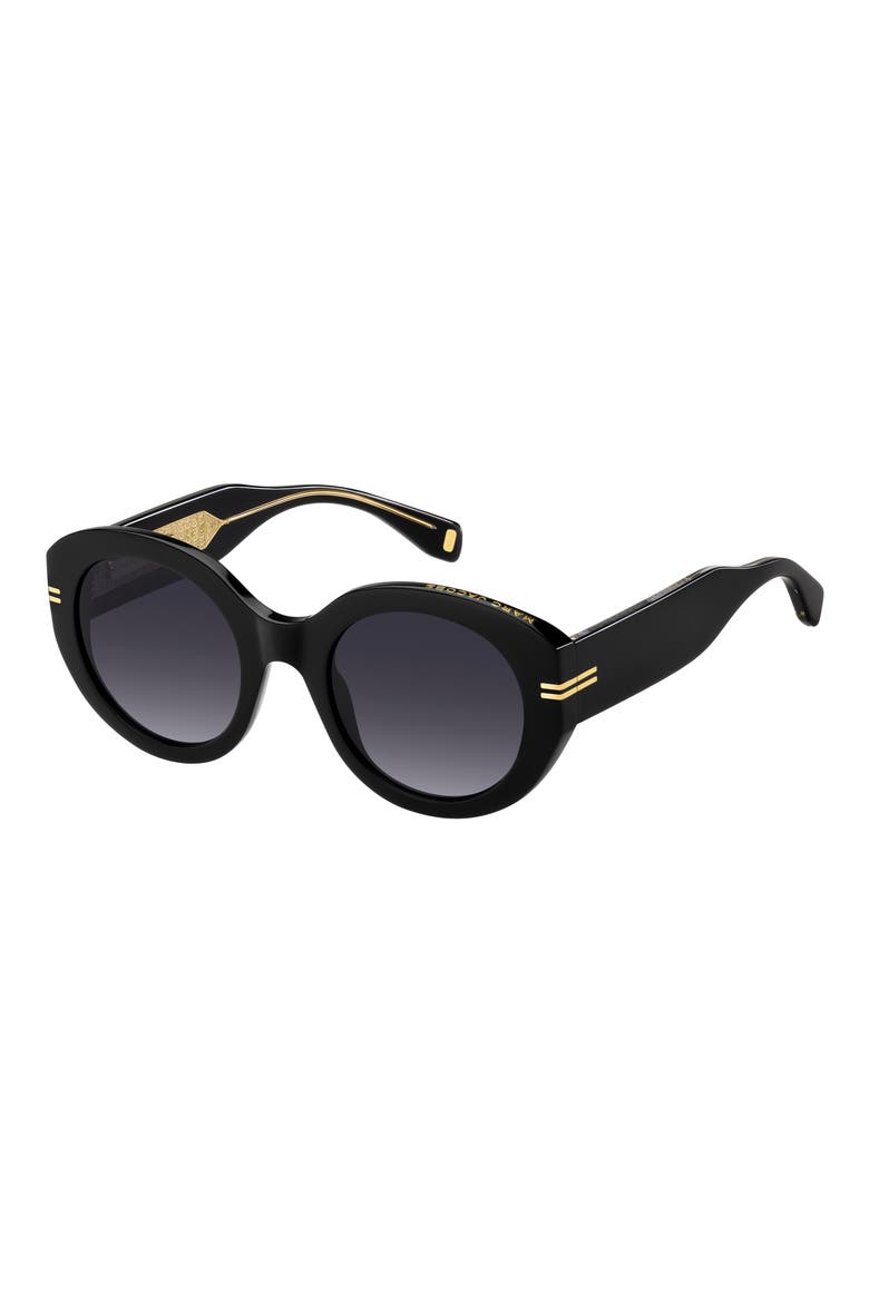 51mm Gradient Oval Sunglasses, Alternate, color, BLACK/ DARK GREY SF