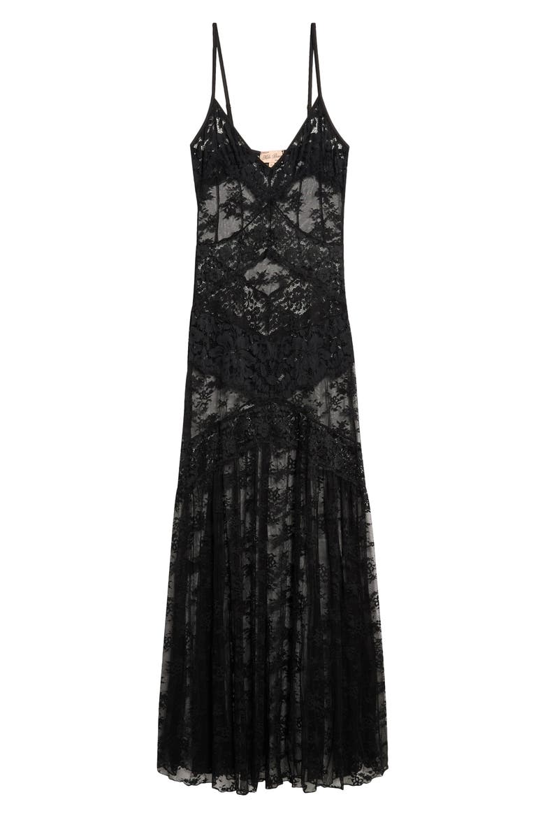 Lace Maxi Slip, Main, color, BLACK