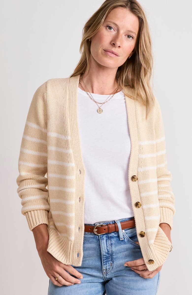 vineyard vines Stripe Cotton Cardigan, Alternate, color, 