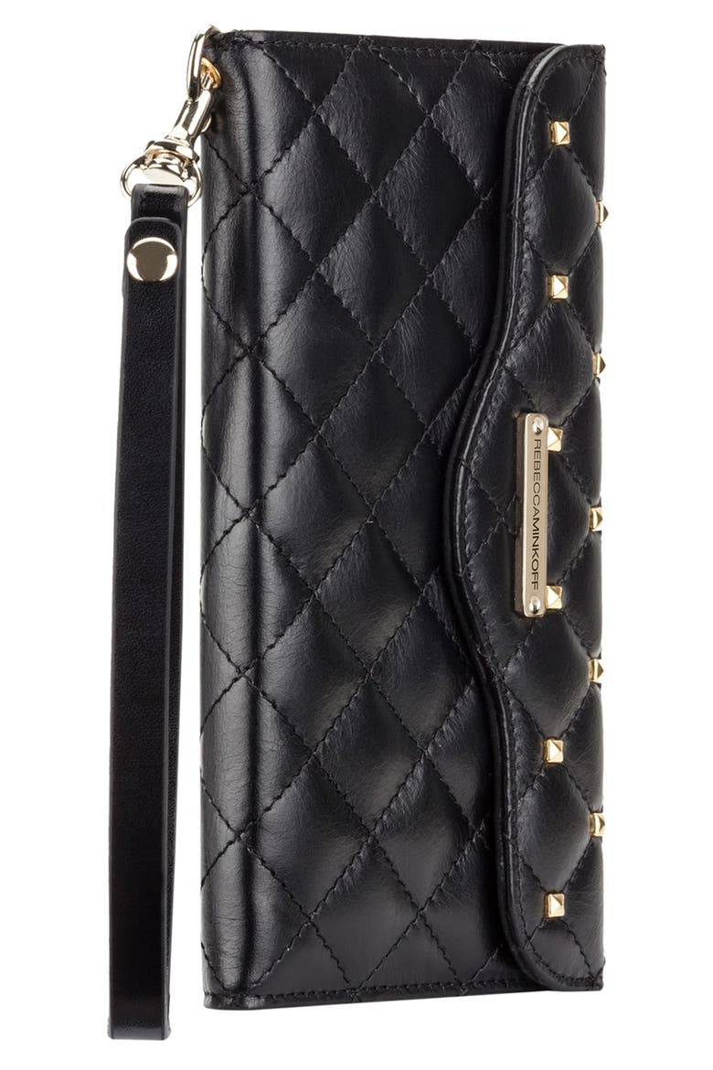x Case-Mate iPhone 6 Plus Quilted Wristlet, Alternate, color, BLACK