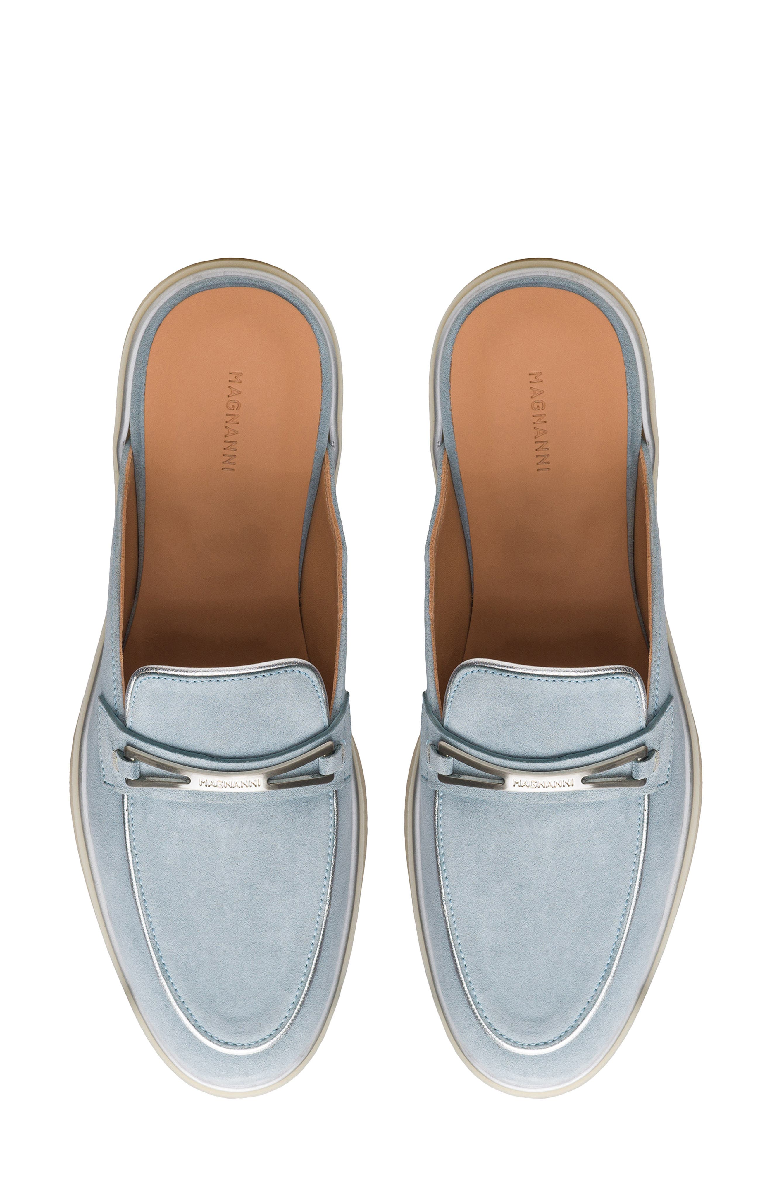 Magnanni Sophie II Mule, Alternate, color, Sky Blue Suede