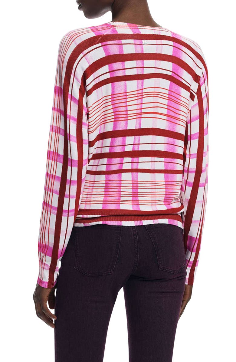 Desigual Stripe Crewneck Sweater, Alternate, color, Pink