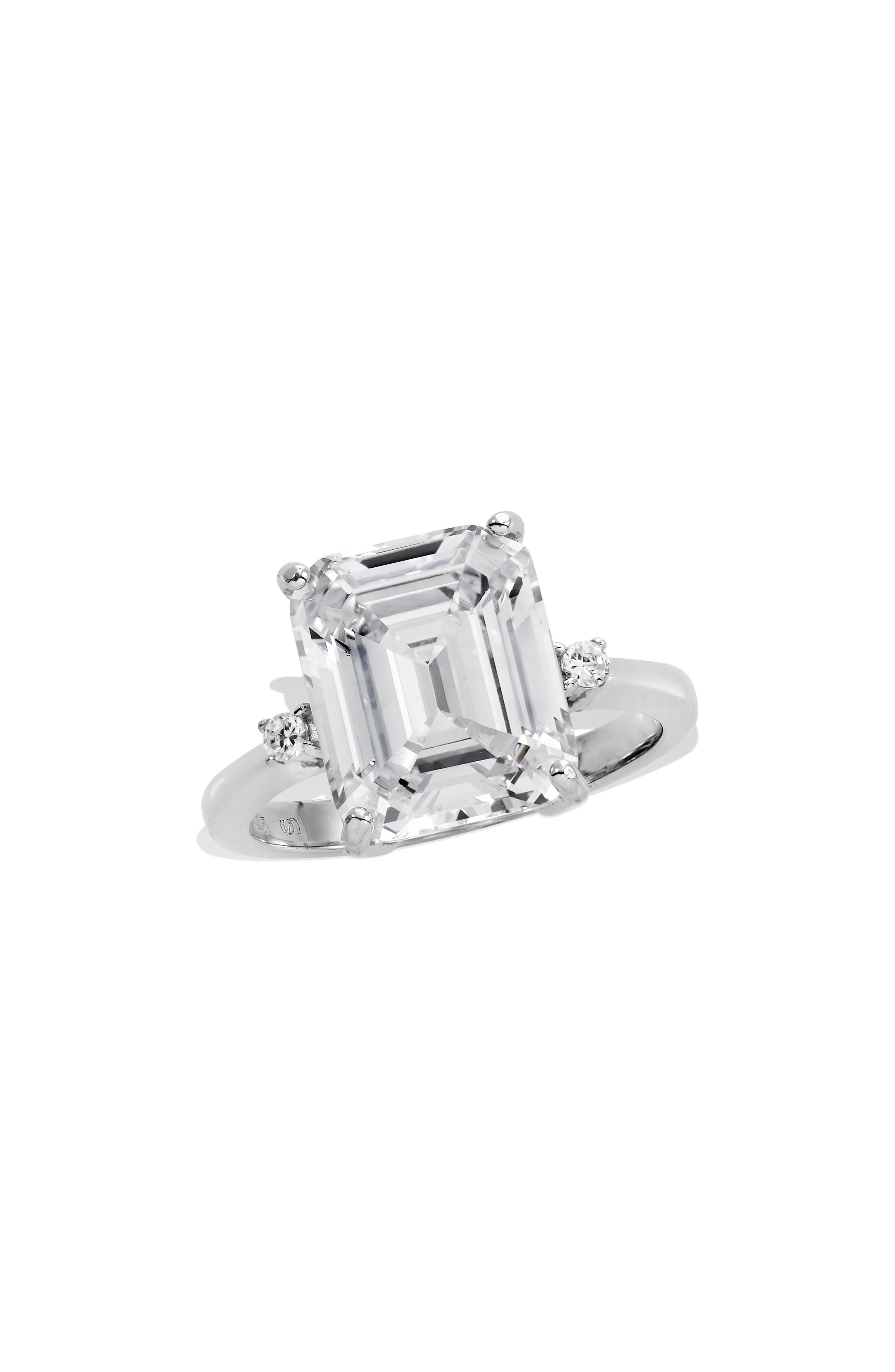 SAVVY CIE JEWELS Emerald Cut CZ Ring