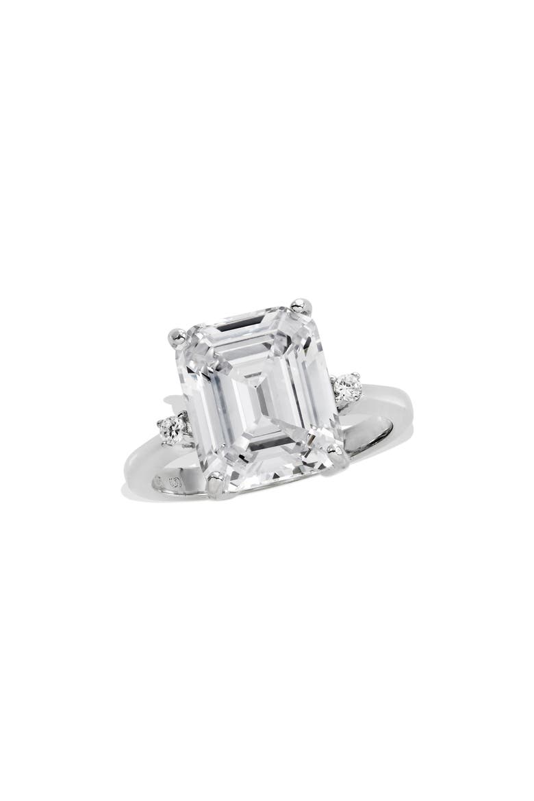 Emerald Cut CZ Ring, Main, color, WHITE