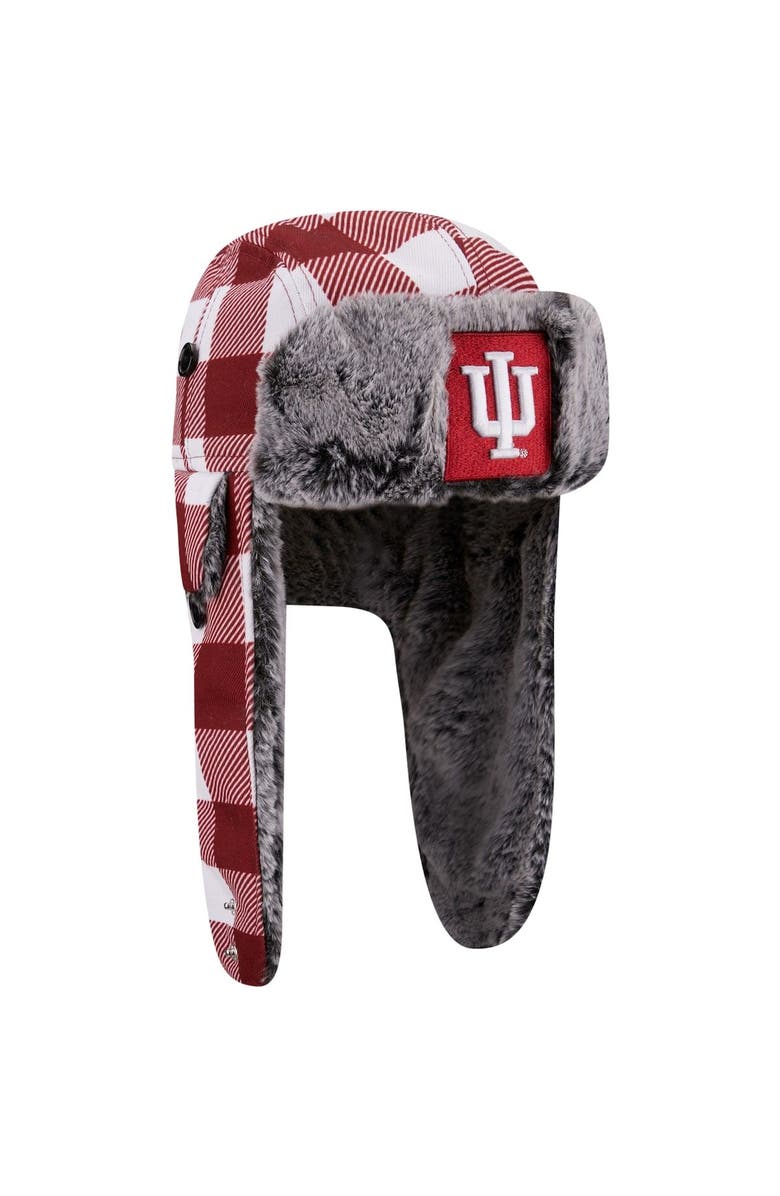 New Era Men's New Era Crimson Indiana Hoosiers Plaid Trapper Hat, Alternate, color,