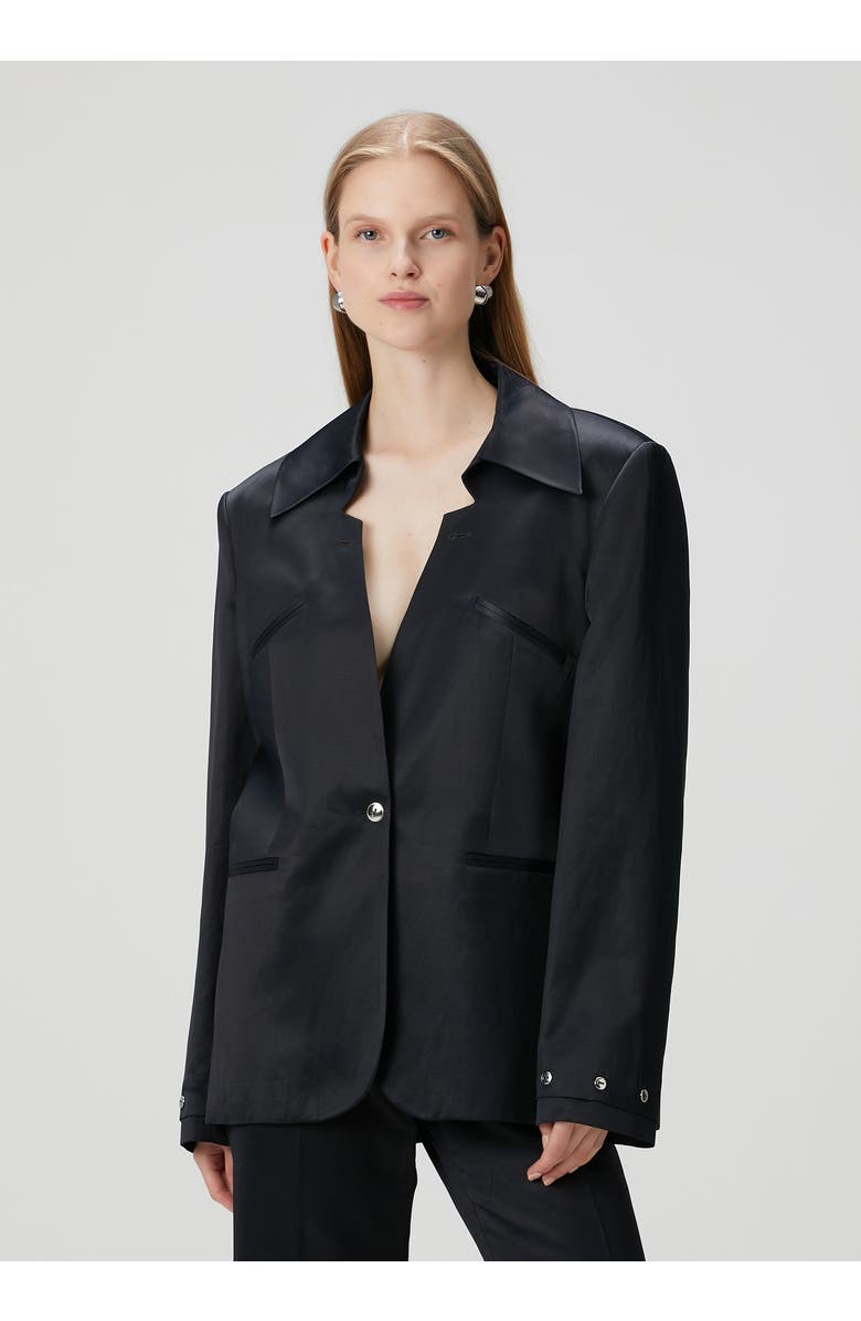 PCFG Linen Blend Woven Jacket, Alternate, color, Black