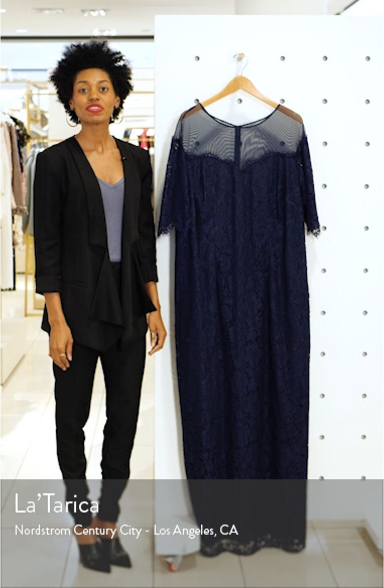 Illusion Top Lace Evening Gown, sales video thumbnail