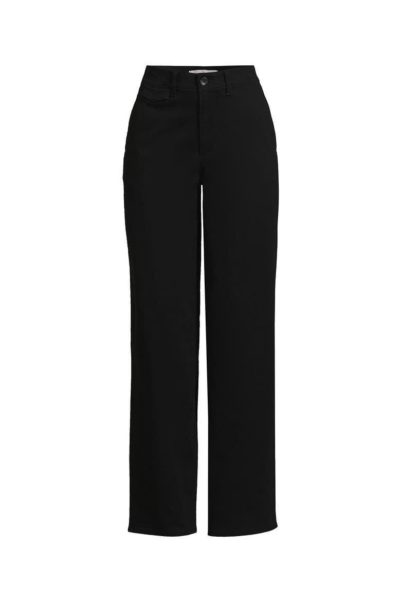 Chino High Rise Rail Straight Leg Pants, Alternate, color, Black