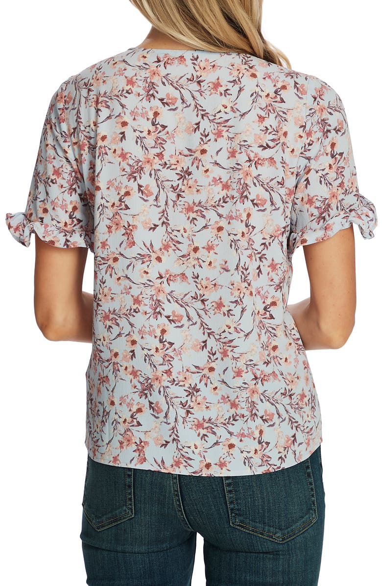 CeCe Botanical Charm Print Ruffle Sleeve Top, Alternate, color,