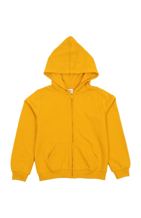 Kids Zip-Up Sweatshirt Hoodie, Cotton Blend, Solid Colors