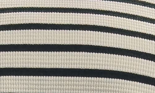 Standards & Practices Stripe Thermal Knit Top In Black White
