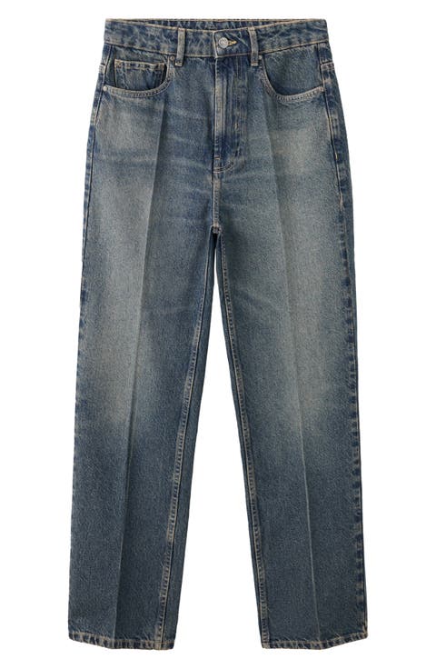 High Waist Straight Leg Jeans