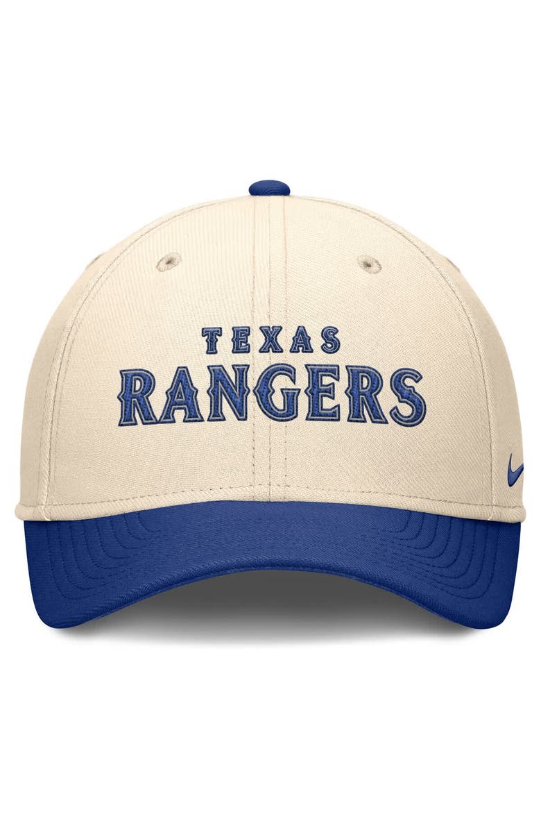 Nike Men's Nike Natural/Royal Texas Rangers Statement Rise Performance Flex Hat, Alternate, color, Natural