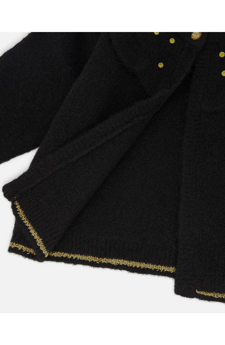 Deux par Deux Knitted Cardigan with Rhinestones, Alternate, color, Black