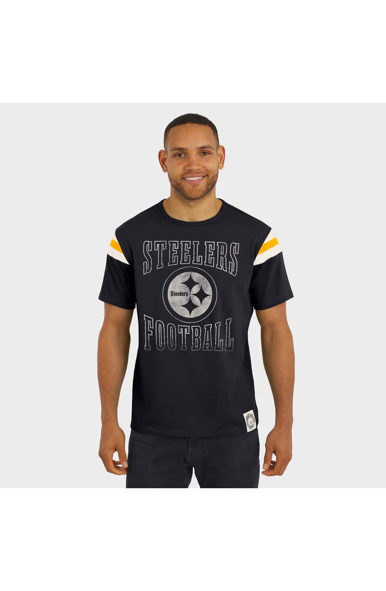 Darius Rucker Collection by Fanatics Men's Darius Rucker Collection by Fanatics Black Pittsburgh Steelers Football Stripe Sleeve T-Shirt, Alternate, color, Black