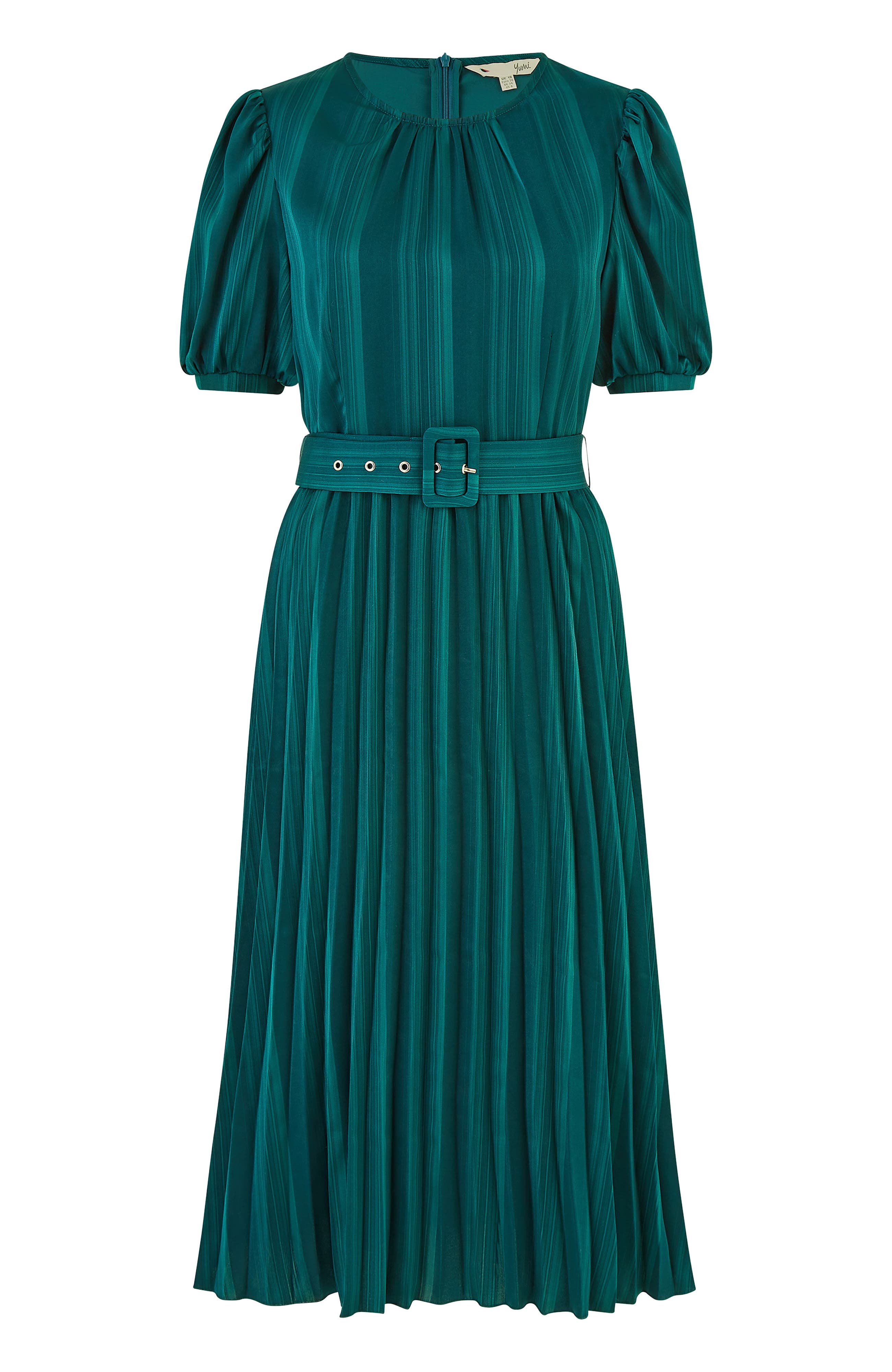 Satin Pleated Stripe Midi Dress - image 2