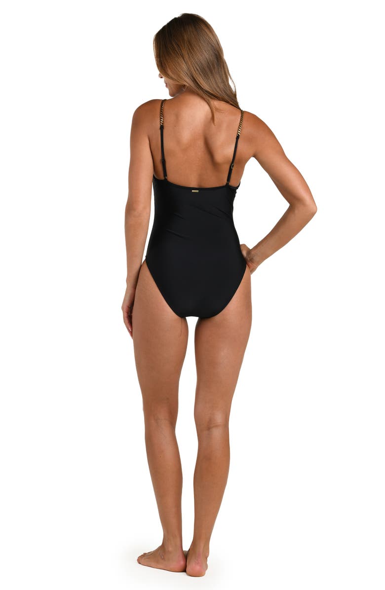 L'AGENCE Lilou One-Piece Swimsuit, Alternate, color, Black