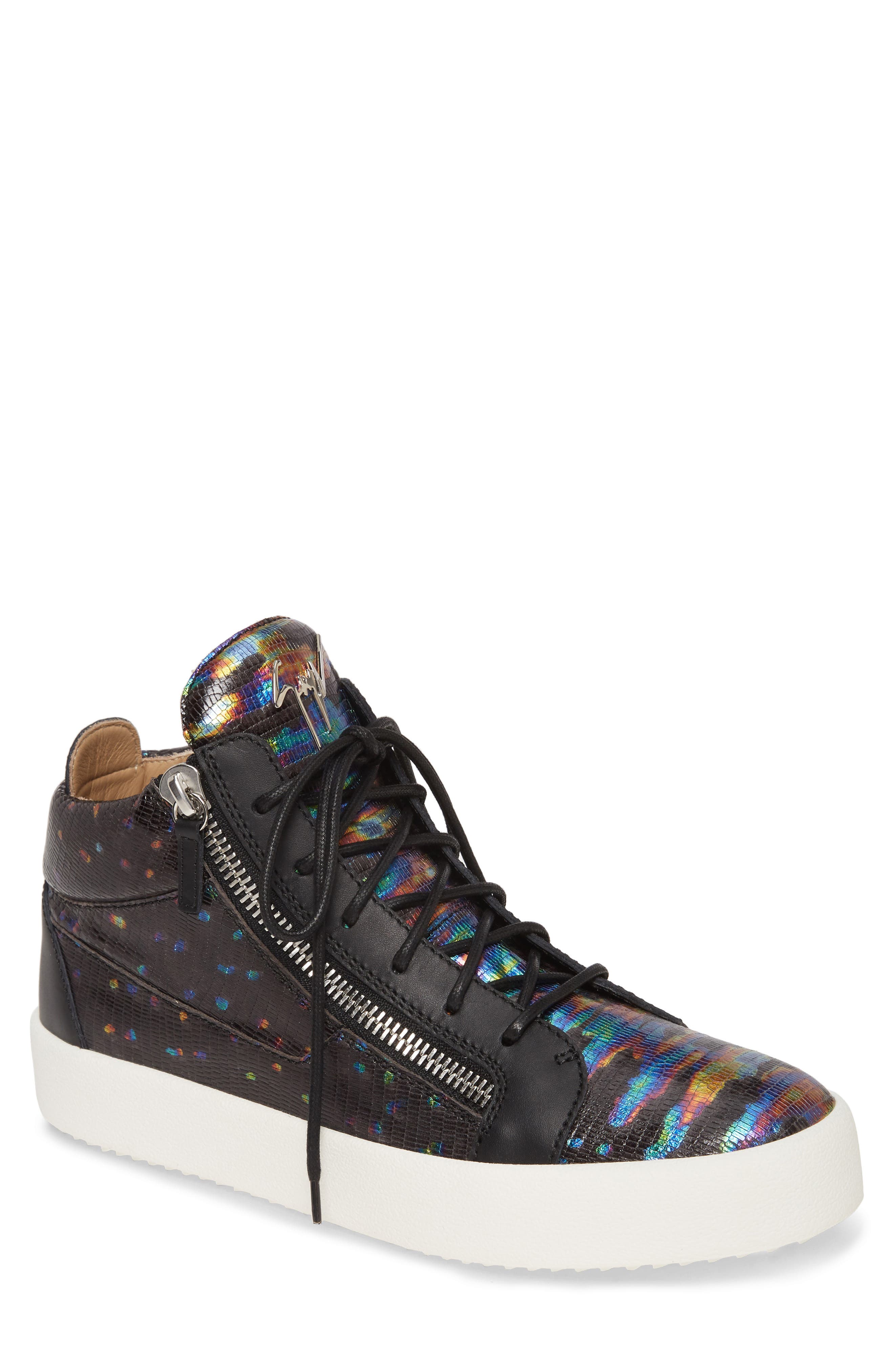 Giuseppe Zanotti Croc Embossed Sneaker, Main, color, 