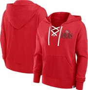 FANATICS Women's Fanatics Scarlet San Francisco 49ers Blitz Left Lace-Up Pullover Hoodie