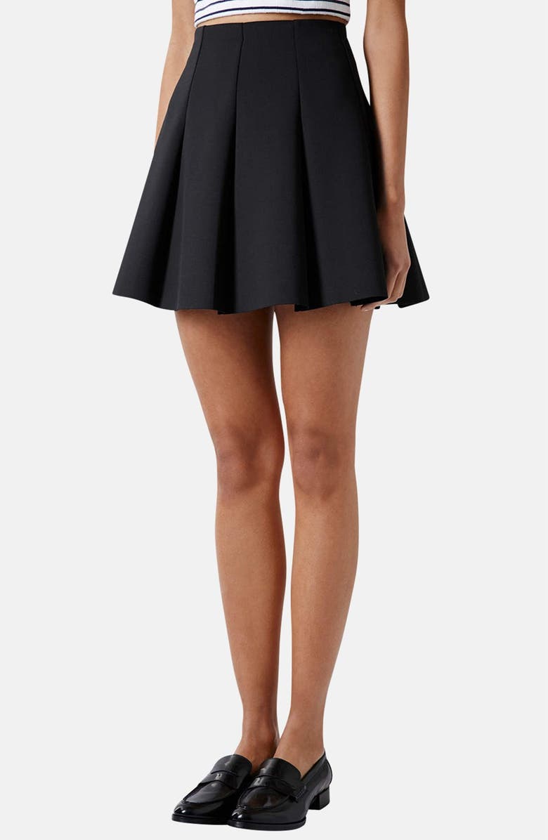 Topshop Pleated Scuba Skirt, Main, color, 