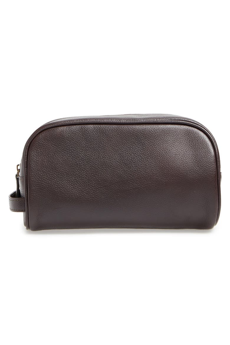 Leather Travel Kit, Alternate, color, DARK BROWN