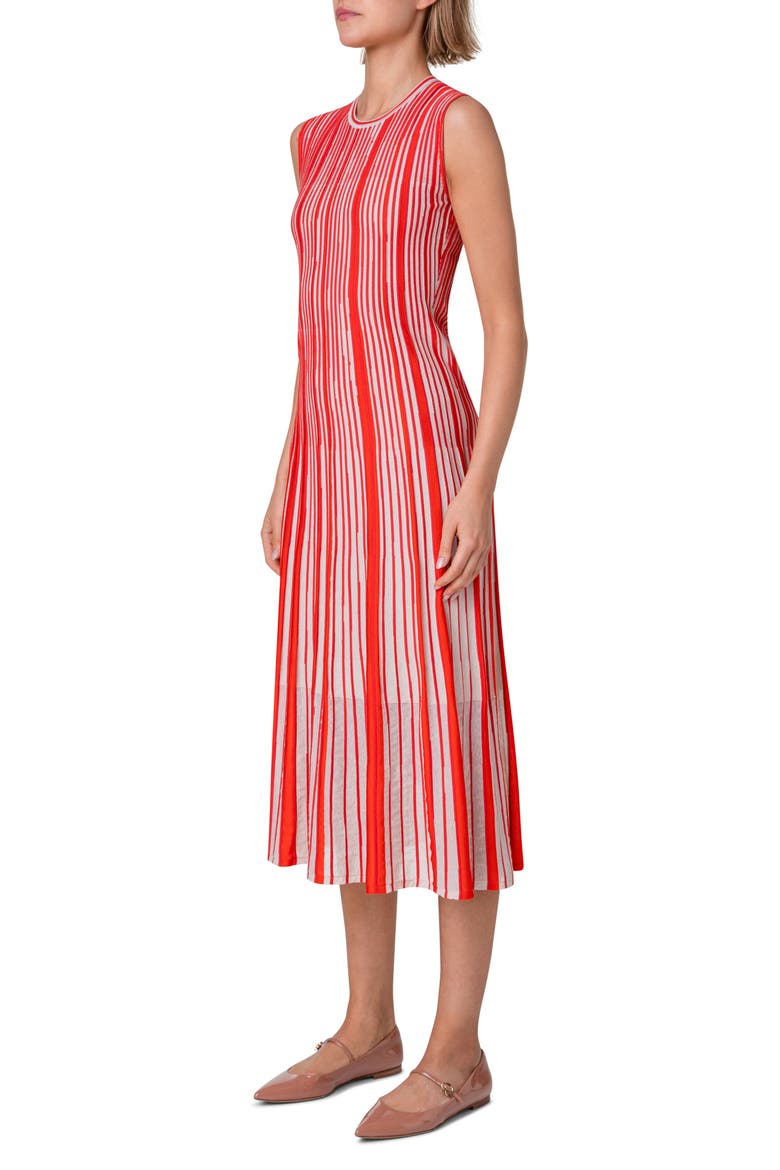 Asago Stripe Silk & Wool Blend Midi Sweater Dress, Alternate, color, POPPY-SAND