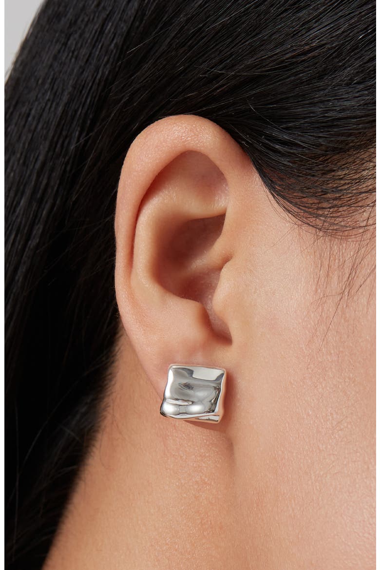 Mini Sundra Stud Earrings, Alternate, color, HIGH POLISH SILVER