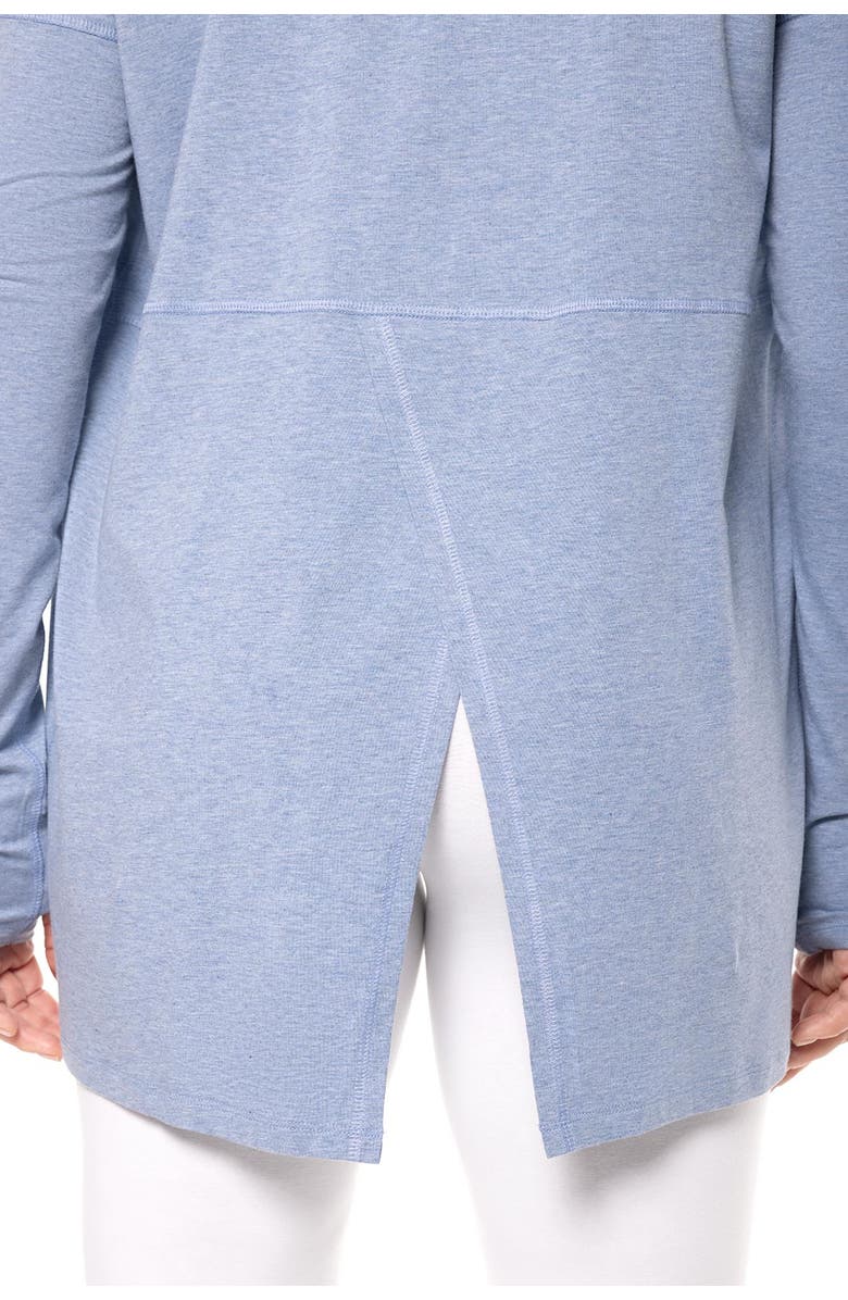 Coolibar Women's Long Sleeve Sun Wrap with Back Slit - UPF 50+ Sun Protection - LumaLeo, Alternate, color, Blue Heather