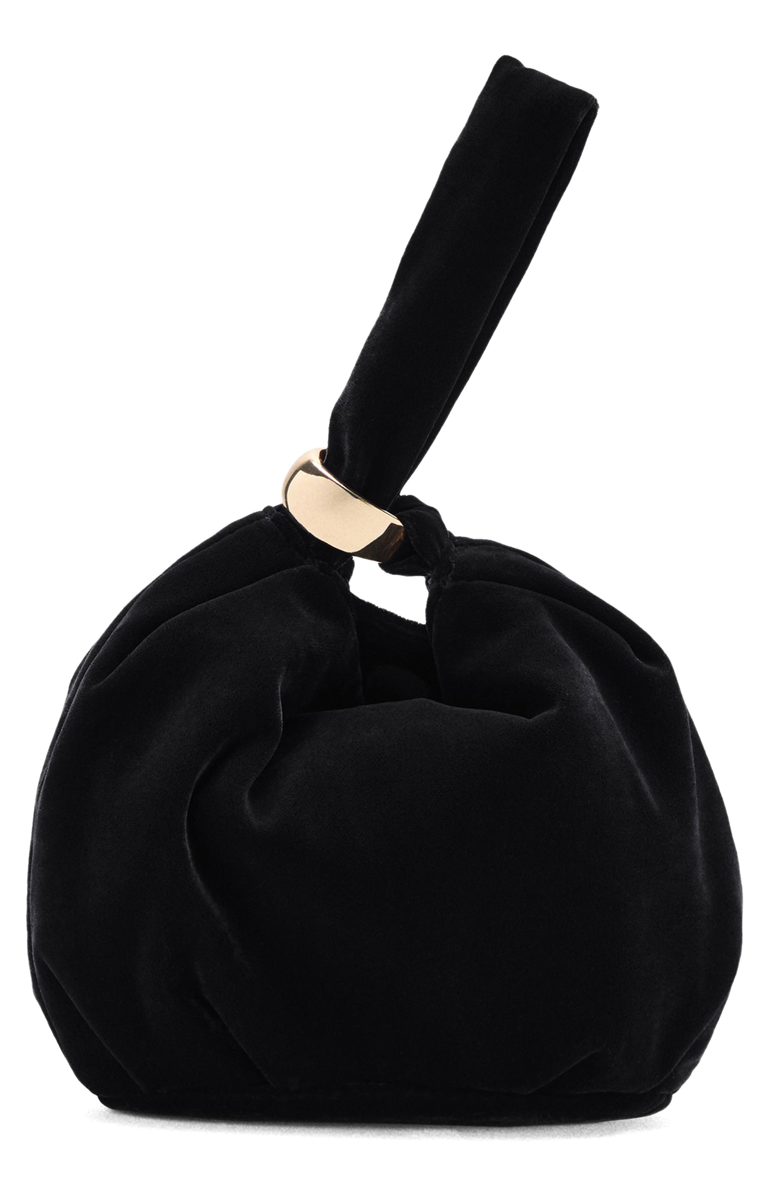 MANGO Velvet Loop Handle Pouch Bag, Main, color, 