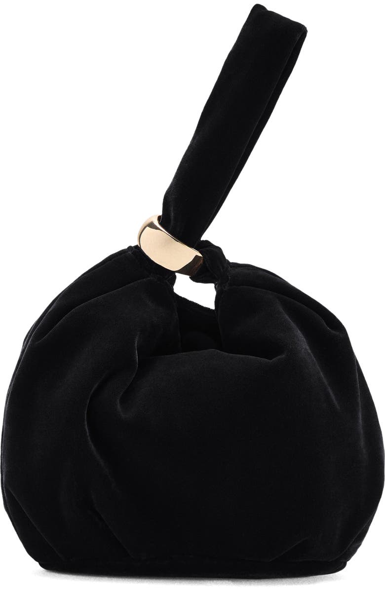 MANGO Velvet Loop Handle Pouch Bag, Main, color,