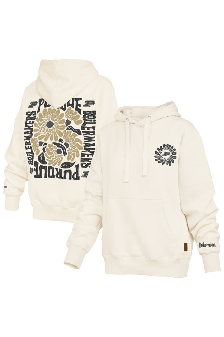 Women's Pressbox  Cream Purdue Boilermakers Elena Janise Hoodie, Main, color, Cream