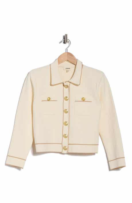 L'AGENCE Neon Trim Cropped Cardigan