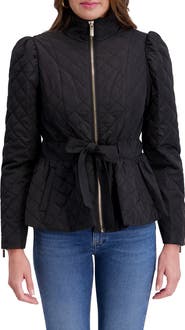 Kensie Quilted Peplum Jacket