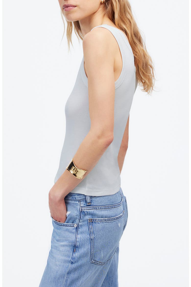 Scoop Neck Regenerative Cotton Rib Tank, Alternate, color, WHITE