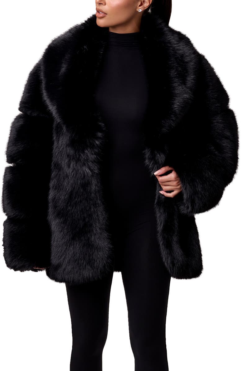 Naked Wardrobe Oversize Fur Jacket, Main, color,