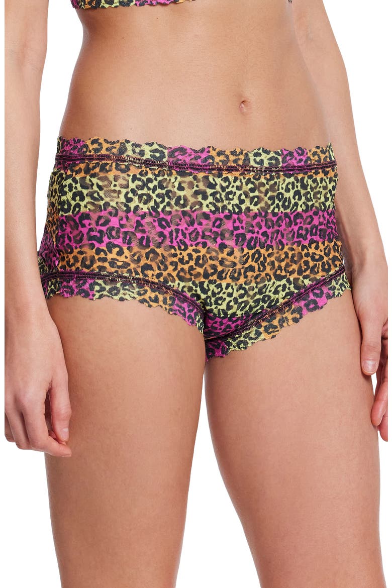 Floral High Waist Briefs, Alternate, color, ITS ELECTRIC