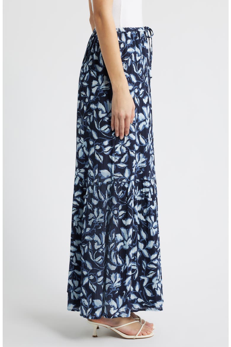 Marulo Floral Tiered Maxi Skirt, Alternate, color, NAVY JASMINE